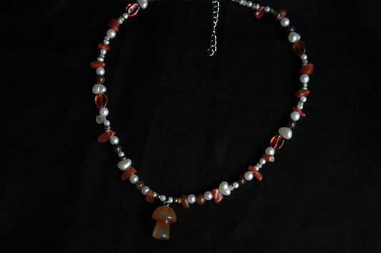 Handmade Forest Forager Mushroom Necklace | Waterproof Stainless Steel