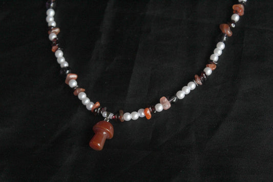 Handmade Wild Berry & Mushroom Necklace | Waterproof Stainless Steel