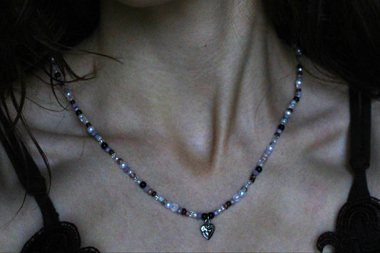 Handmade Secret Garden Heart Beaded Necklace | Waterproof Stainless Steel