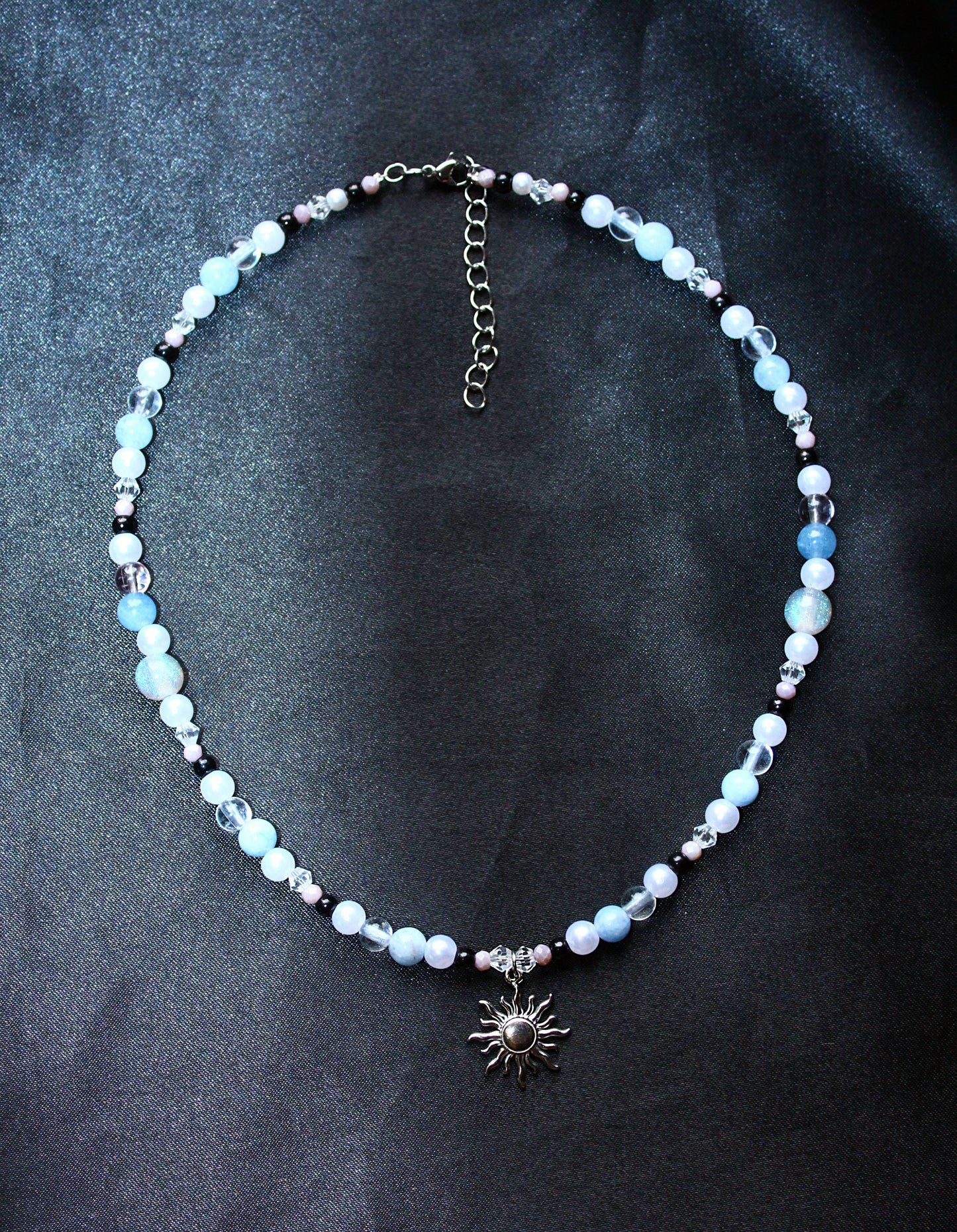 Handmade Celestial Tide Sun Charm Beaded Necklace | Waterproof Stainless Steel