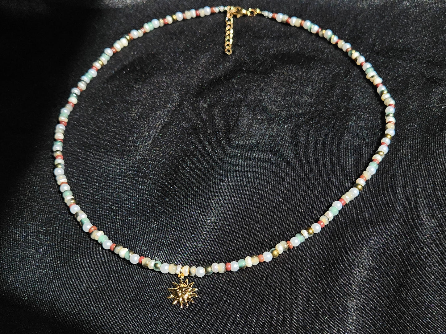 Handmade Sunrise Beaded Necklace | Waterproof Stainless Steel