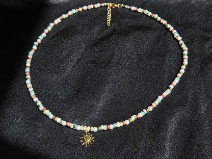 Handmade Sunrise Beaded Necklace | Waterproof Stainless Steel
