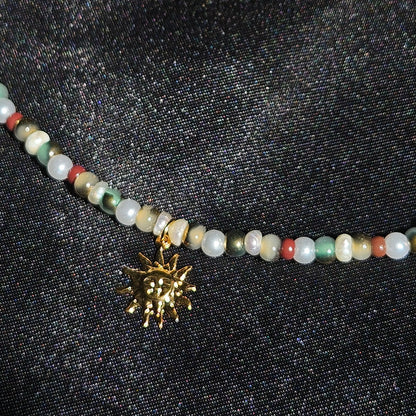 Handmade Sunrise Beaded Necklace | Waterproof Stainless Steel