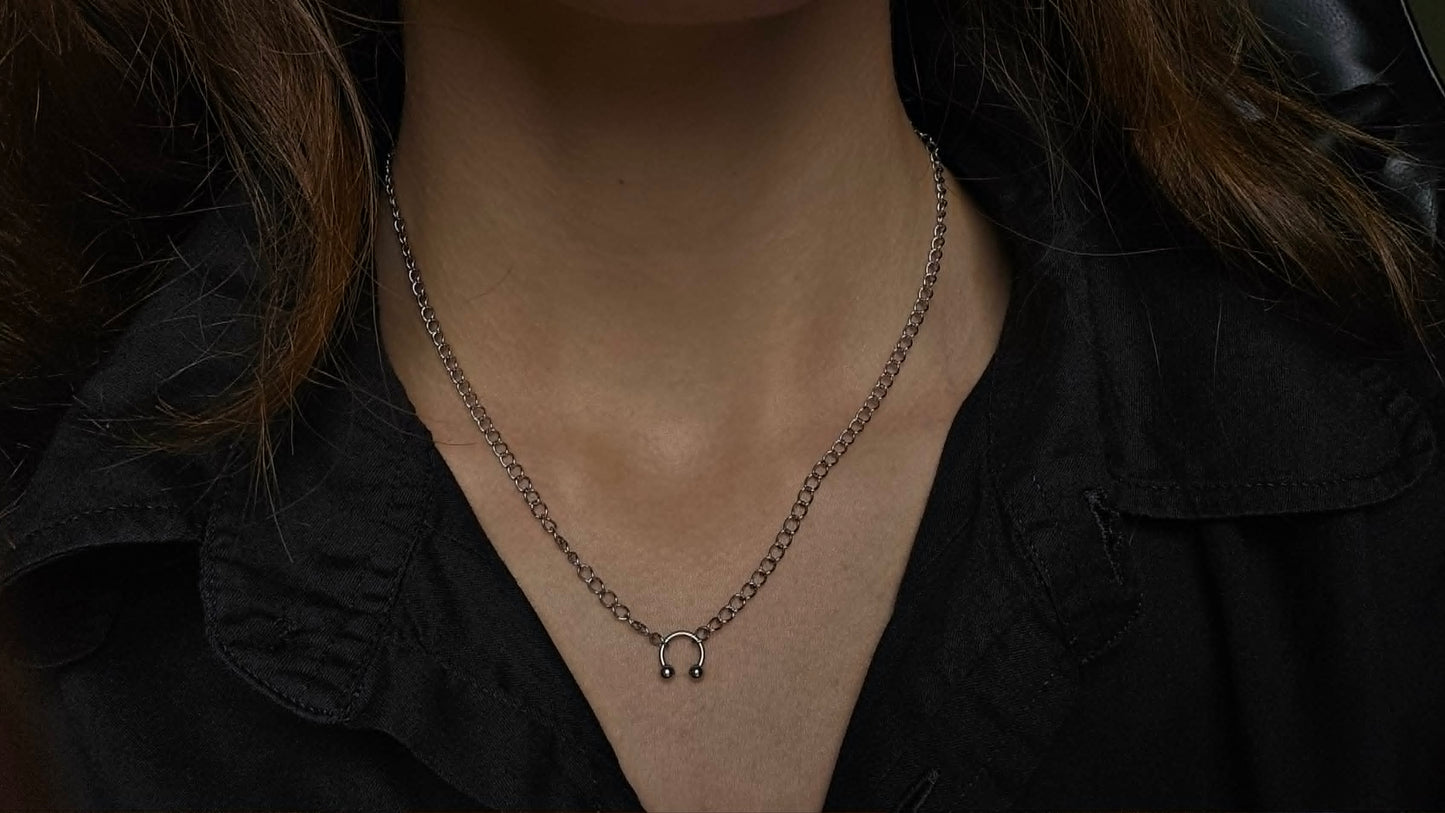 Septum Piercing Necklace – Alternative Gothic Chain Pendant | Waterproof Stainless Steel
