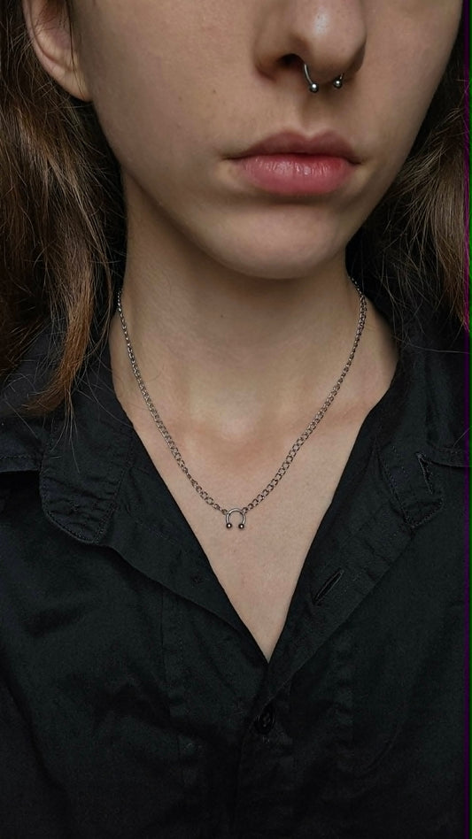 Septum Piercing Necklace – Alternative Gothic Chain Pendant | Waterproof Stainless Steel