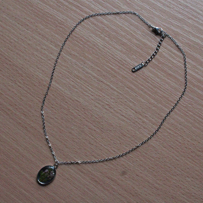 Handmade, Heather Fairy, Botanical, Flower, Clear, Resin Necklace | Stainless Steel