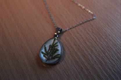 Handmade, Tree Fairy, Botanical, Branches, White, Resin Necklace | Stainless Steel