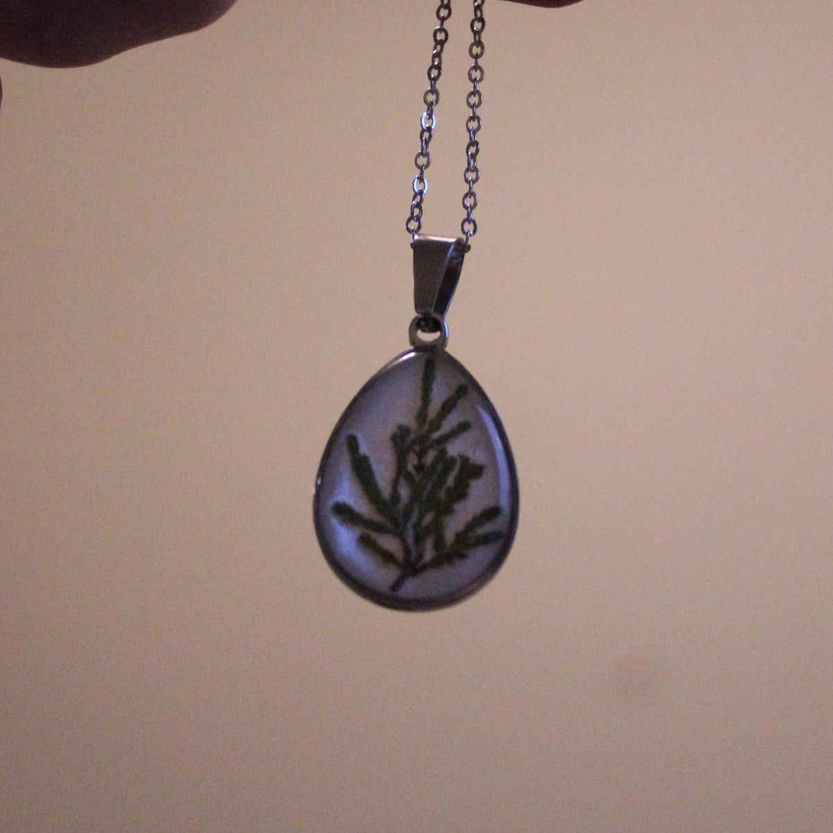 Handmade, Tree Fairy, Botanical, Branches, White, Resin Necklace | Stainless Steel