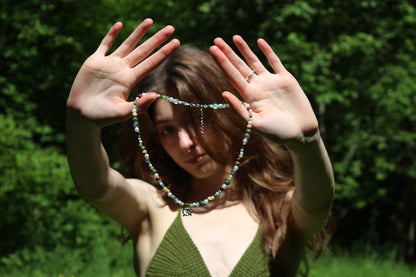 Handmade Forest Whisper Pretzel Beaded Necklace | Waterproof Stainless Steel