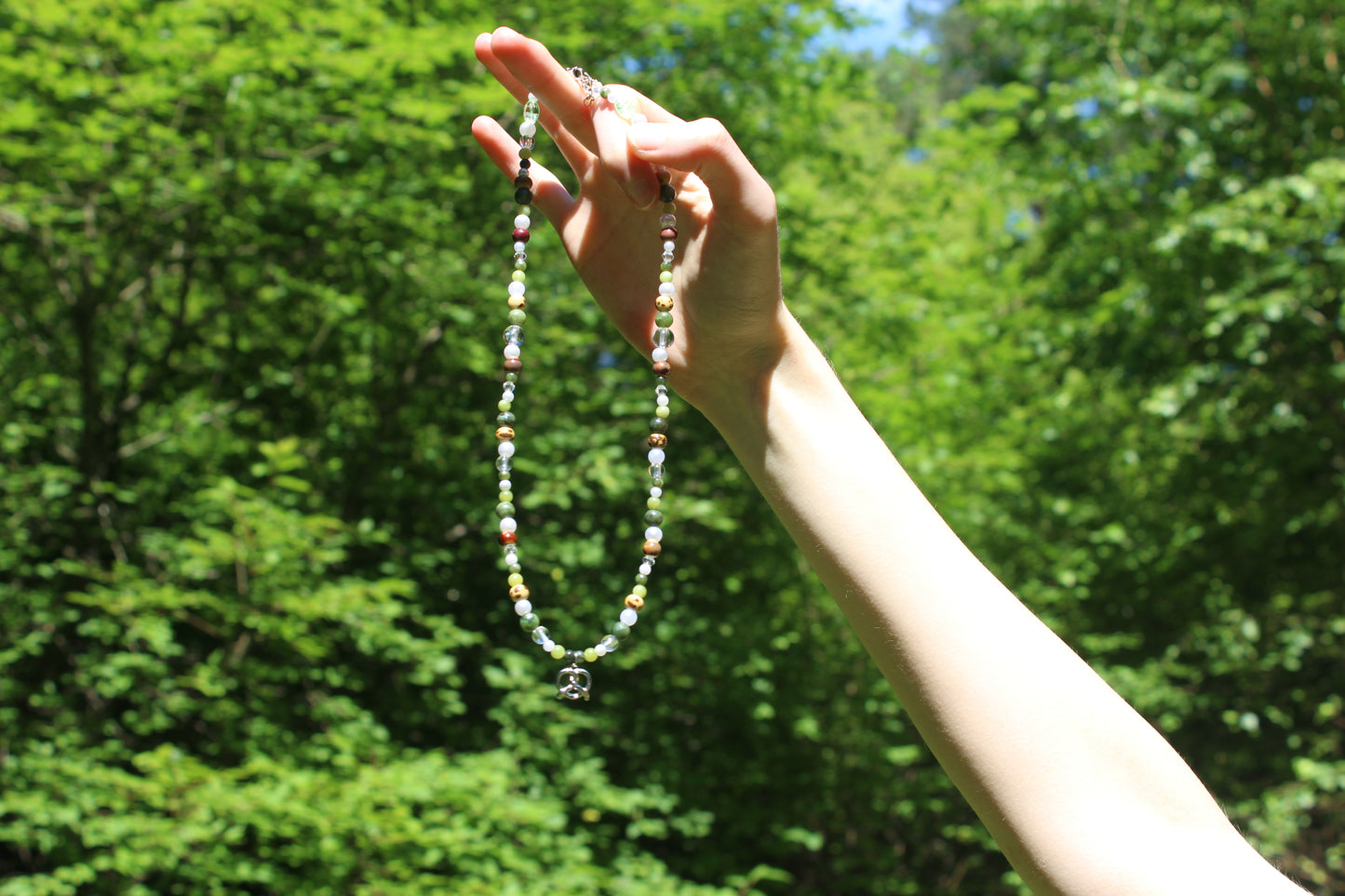 Handmade Forest Whisper Pretzel Beaded Necklace | Waterproof Stainless Steel
