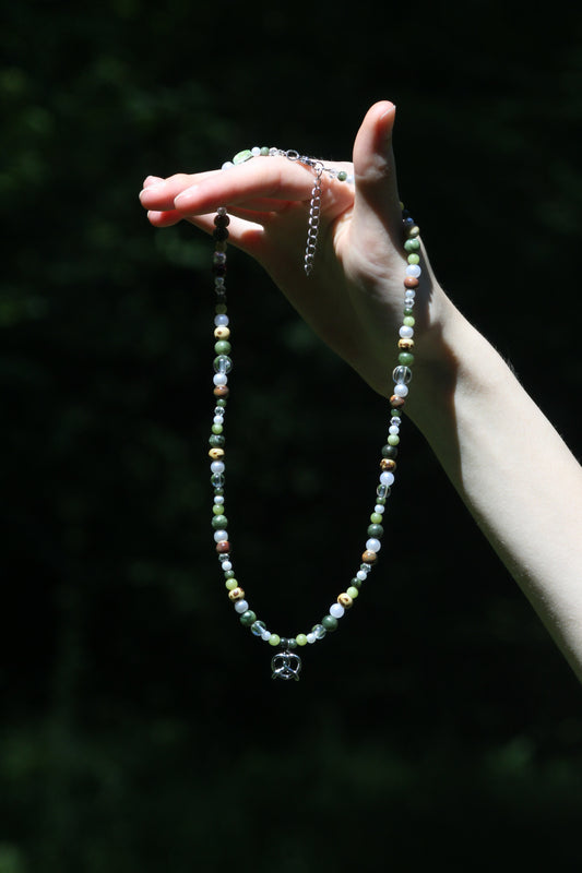Handmade Forest Whisper Pretzel Beaded Necklace | Waterproof Stainless Steel