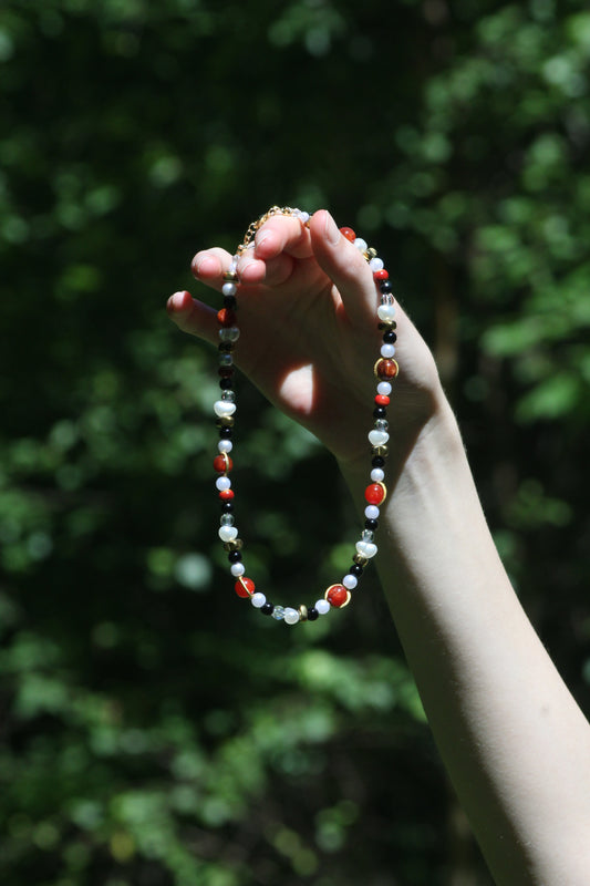 Handmade Ladybug Beaded Necklace | Waterproof Stainless Steel