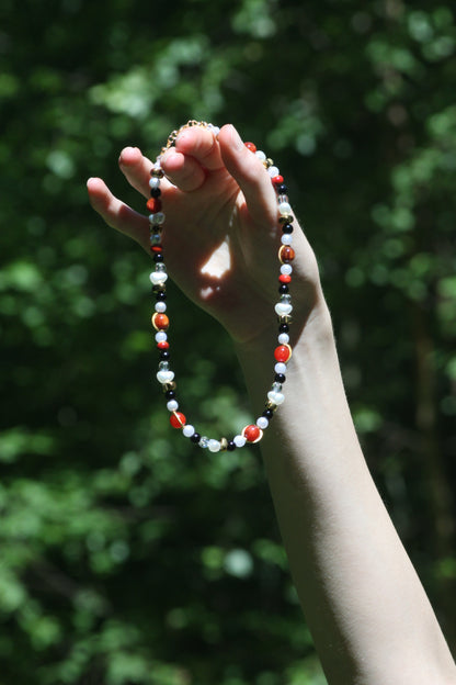 Handmade Ladybug Beaded Necklace | Waterproof Stainless Steel