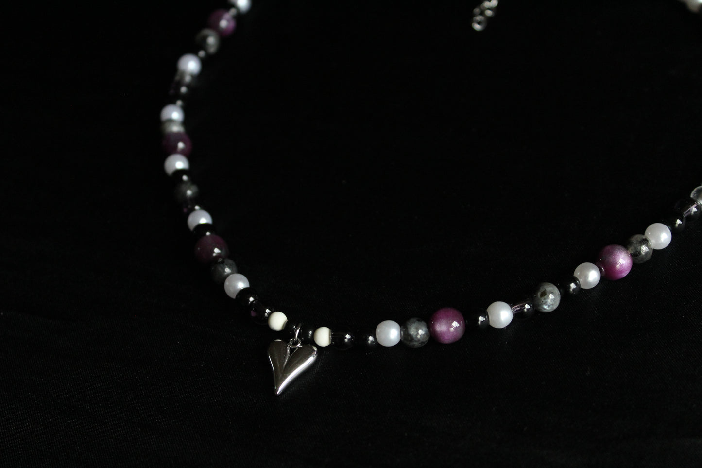 Handmade Violet Nocturne beaded necklace | Waterproof Stainless Steel