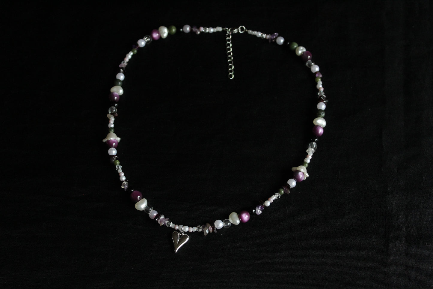 Handmade Midnight Forest Fairy Beaded Necklace | Waterproof Stainless Steel