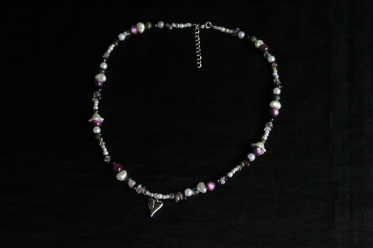 Handmade Midnight Forest Fairy Beaded Necklace | Waterproof Stainless Steel