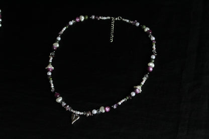 Handmade Midnight Forest Fairy Beaded Necklace | Waterproof Stainless Steel