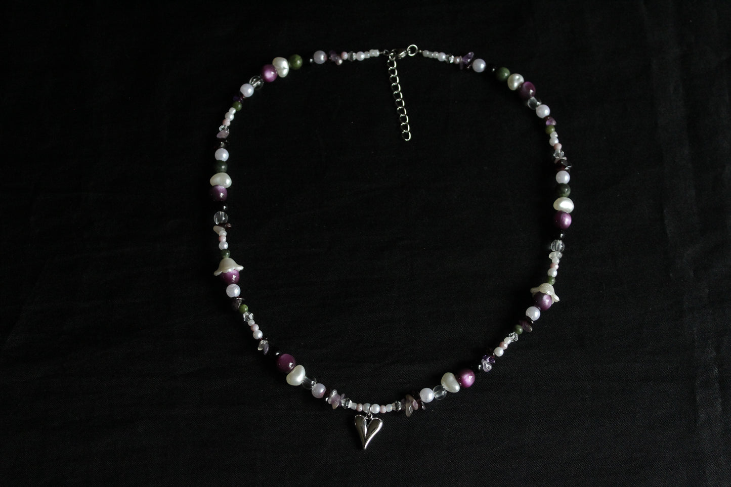 Handmade Midnight Forest Fairy Beaded Necklace | Waterproof Stainless Steel