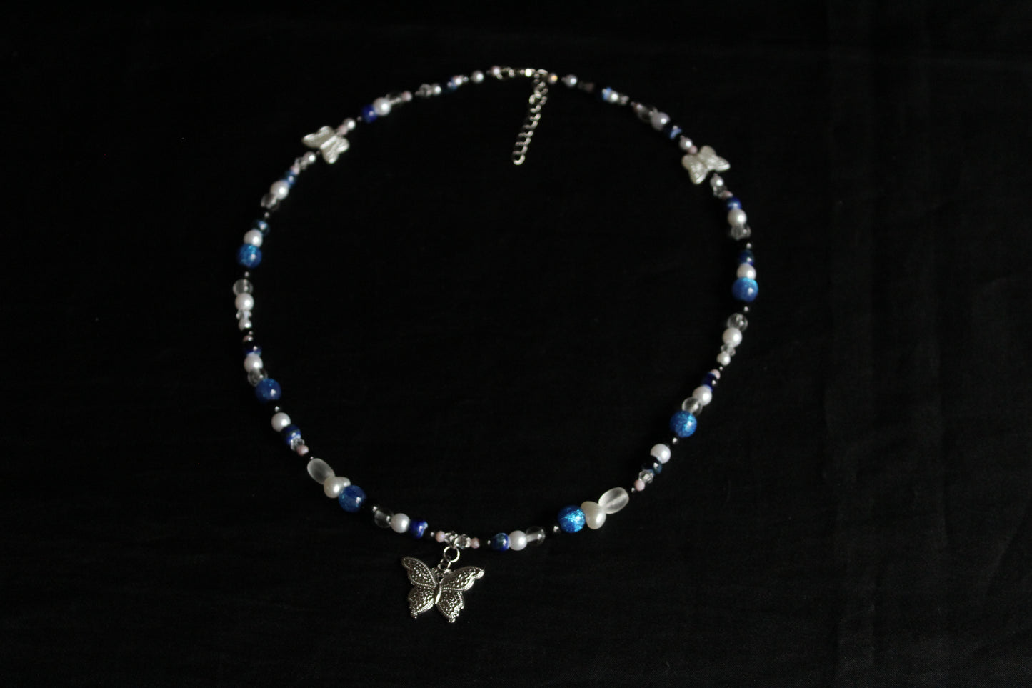 Handmade Moonlit Butterfly beaded necklace | Waterproof Stainless Steel