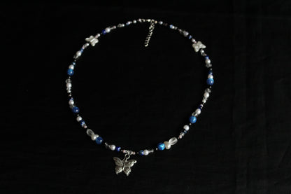 Handmade Moonlit Butterfly beaded necklace | Waterproof Stainless Steel
