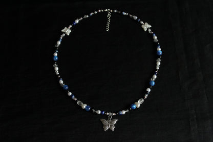 Handmade Moonlit Butterfly beaded necklace | Waterproof Stainless Steel
