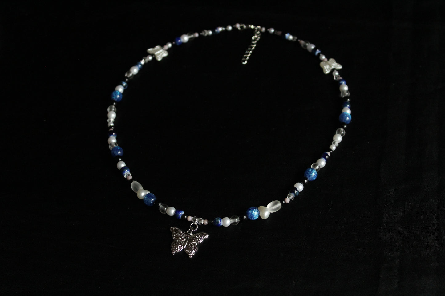 Handmade Moonlit Butterfly beaded necklace | Waterproof Stainless Steel