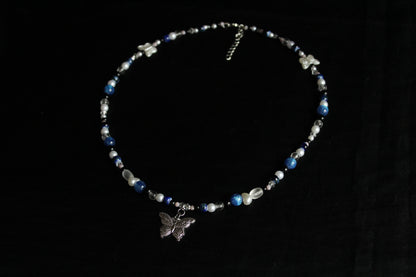 Handmade Moonlit Butterfly beaded necklace | Waterproof Stainless Steel