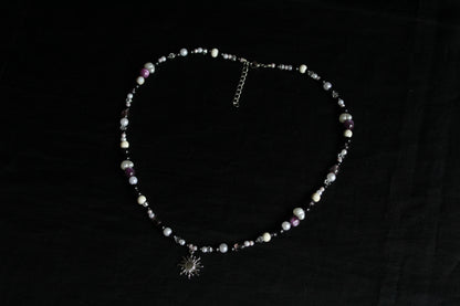 Handmade Solar eclipse beaded necklace | Waterproof Stainless Steel