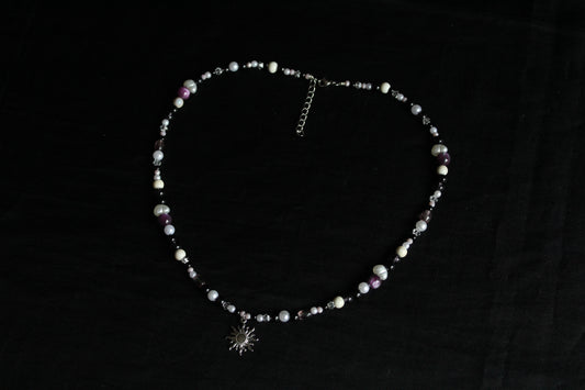 Handmade Solar eclipse beaded necklace | Waterproof Stainless Steel