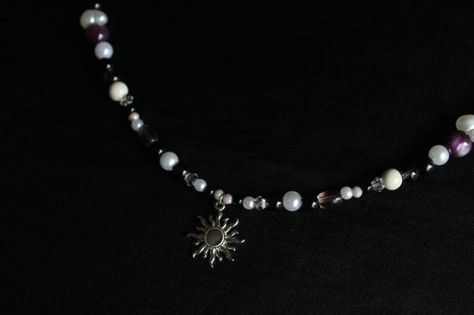 Handmade Solar eclipse beaded necklace | Waterproof Stainless Steel
