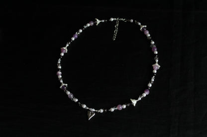 Handmade Pink Twilight beaded necklace | Waterproof Stainless Steel