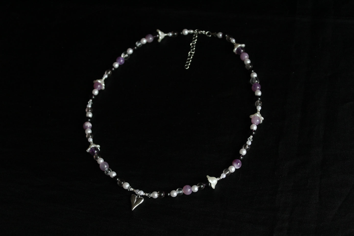 Handmade Pink Twilight beaded necklace | Waterproof Stainless Steel