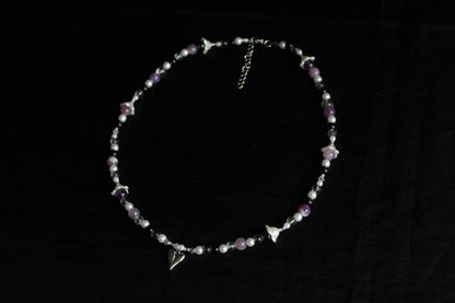 Handmade Pink Twilight beaded necklace | Waterproof Stainless Steel