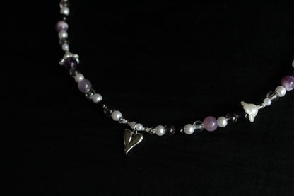 Handmade Pink Twilight beaded necklace | Waterproof Stainless Steel