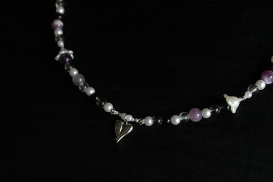 Handmade Pink Twilight beaded necklace | Waterproof Stainless Steel
