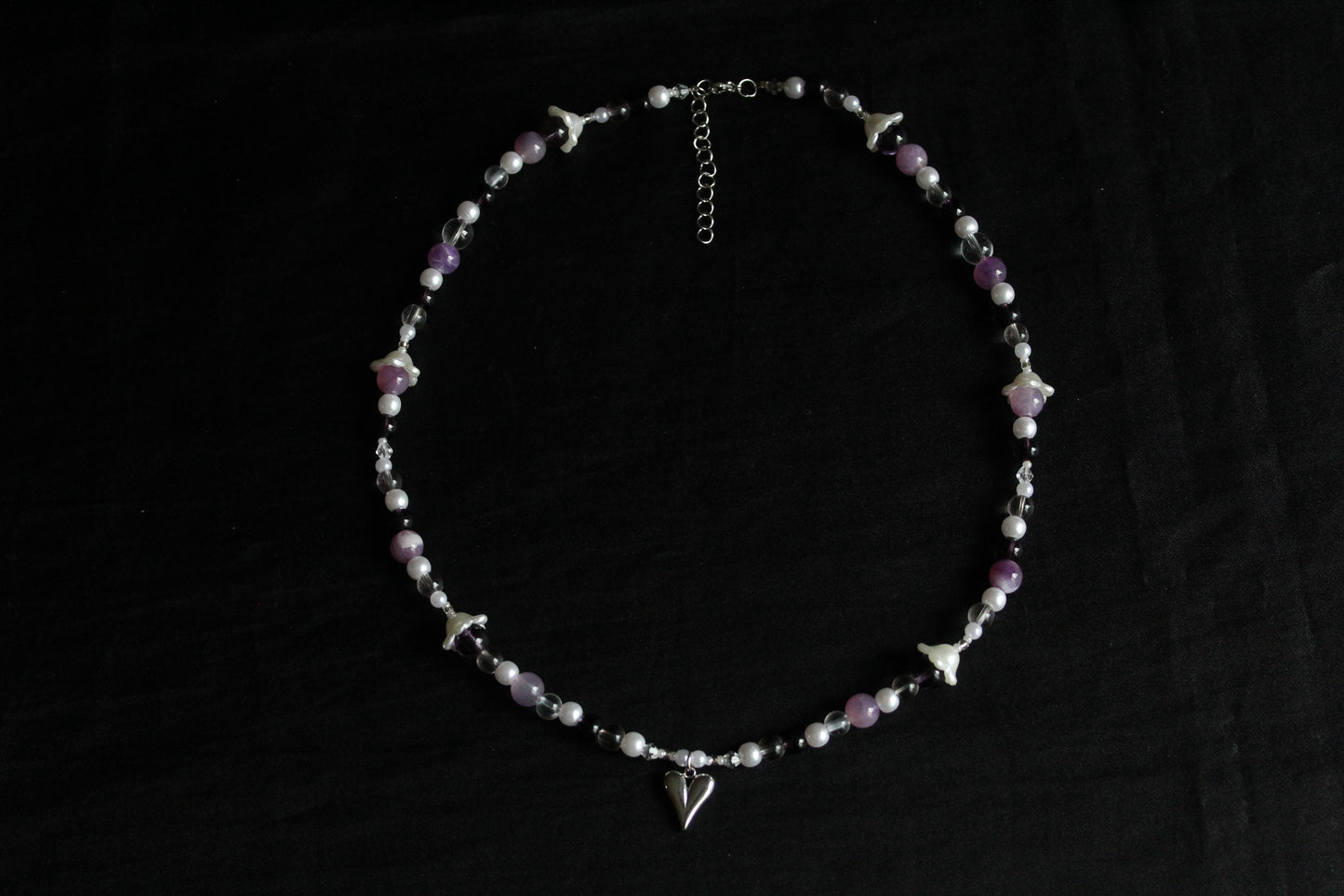 Handmade Pink Twilight beaded necklace | Waterproof Stainless Steel