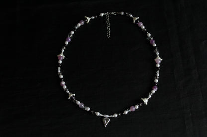 Handmade Pink Twilight beaded necklace | Waterproof Stainless Steel