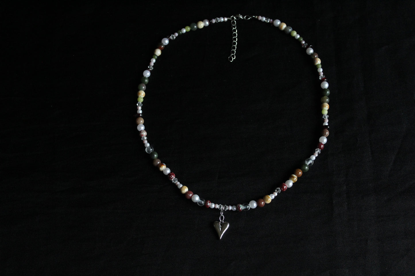 Handmade Heartwood Beaded Necklace | Waterproof Stainless Steel
