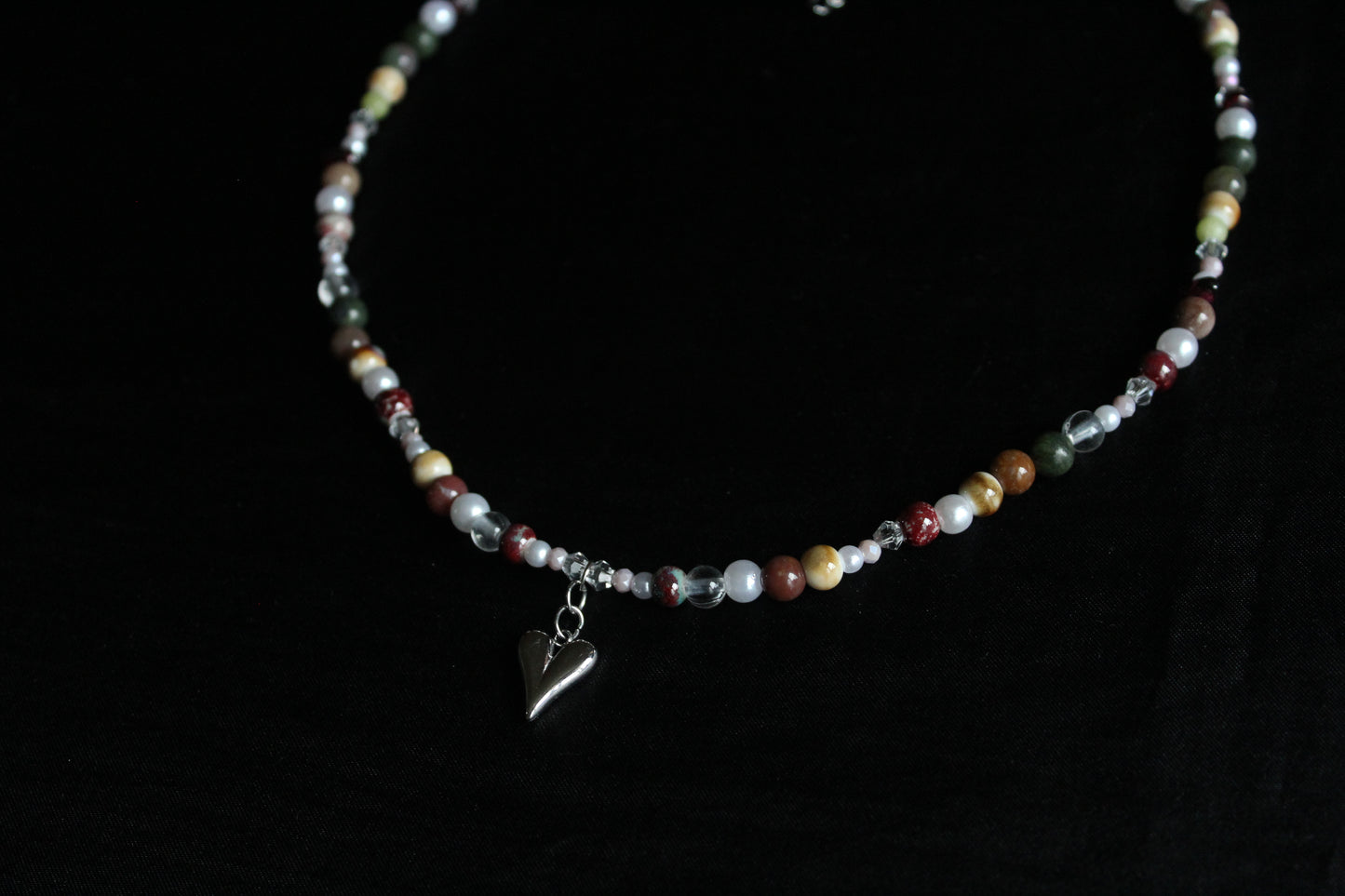 Handmade Heartwood Beaded Necklace | Waterproof Stainless Steel