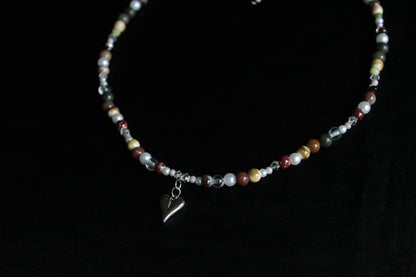 Handmade Heartwood Beaded Necklace | Waterproof Stainless Steel