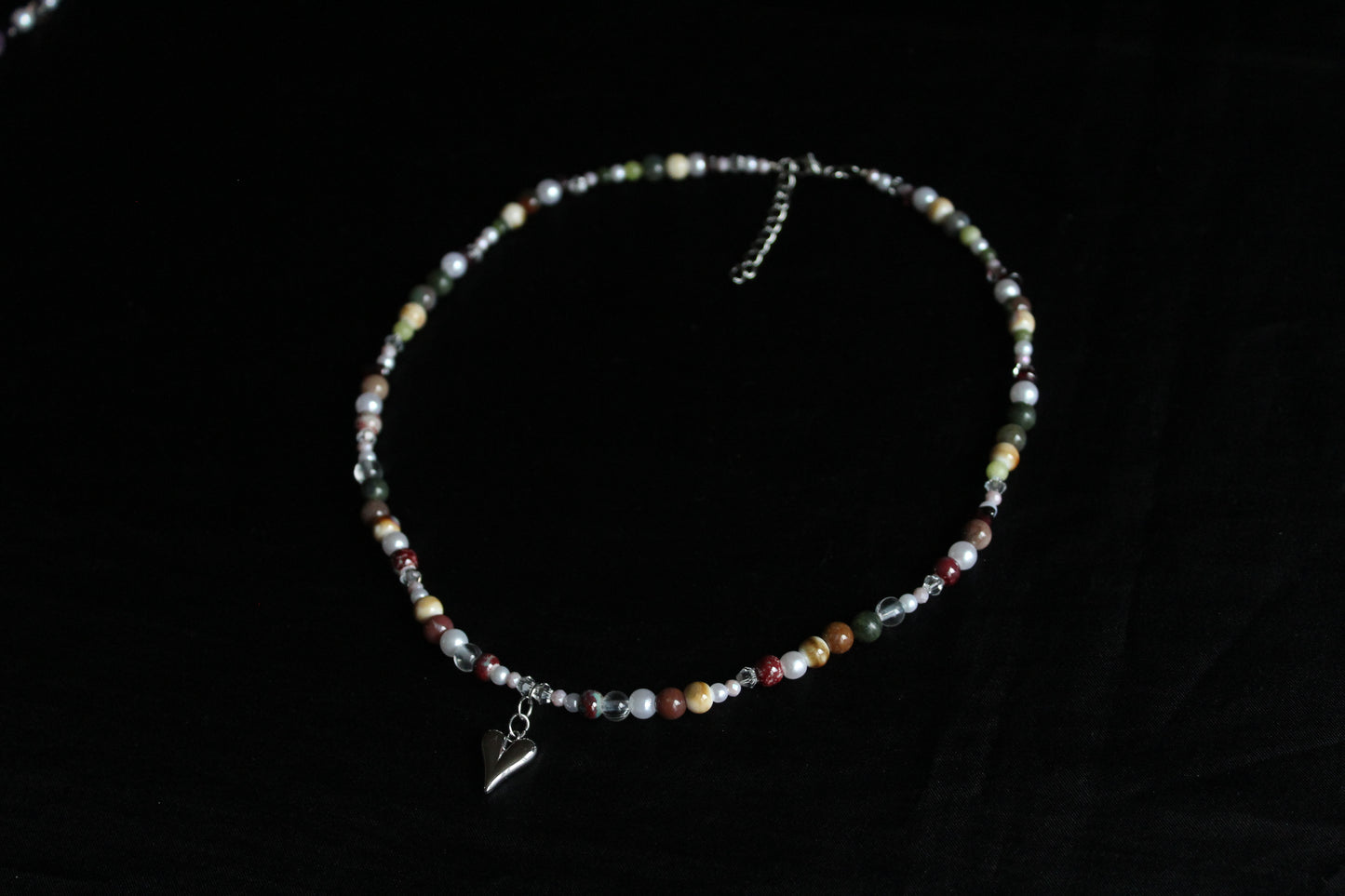 Handmade Heartwood Beaded Necklace | Waterproof Stainless Steel