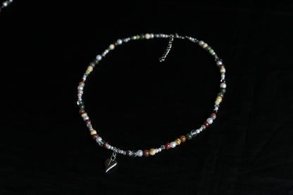 Handmade Heartwood Beaded Necklace | Waterproof Stainless Steel
