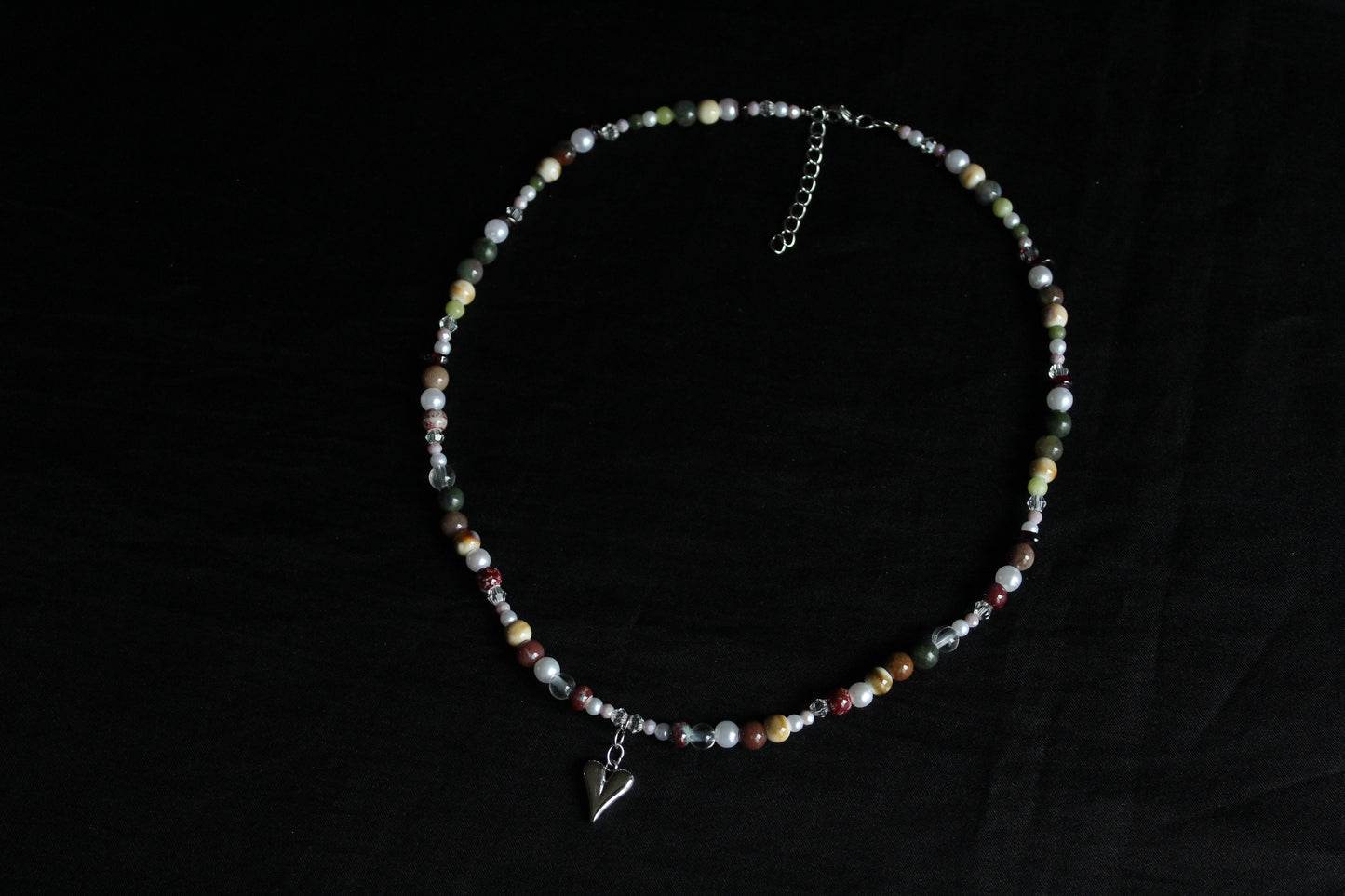 Handmade Heartwood Beaded Necklace | Waterproof Stainless Steel