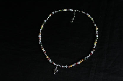 Handmade Heartwood Beaded Necklace | Waterproof Stainless Steel