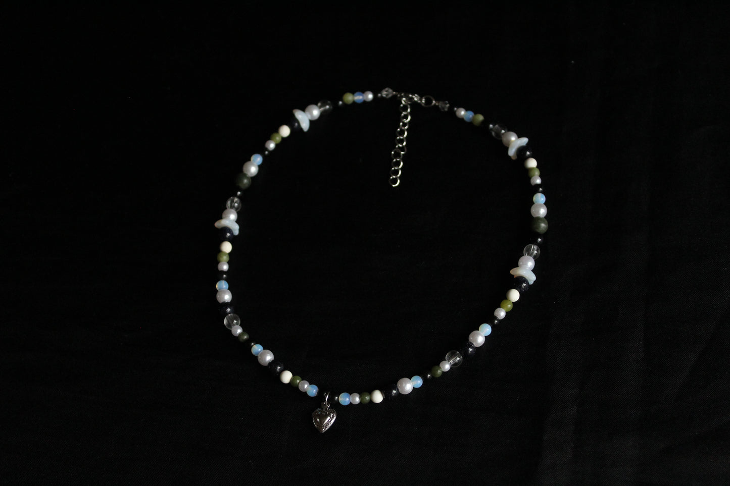 Handmade Secret Garden Heart Beaded Necklace | Waterproof Stainless Steel
