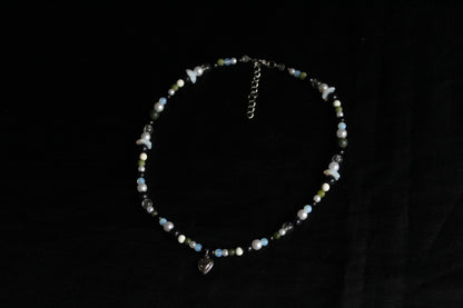 Handmade Secret Garden Heart Beaded Necklace | Waterproof Stainless Steel