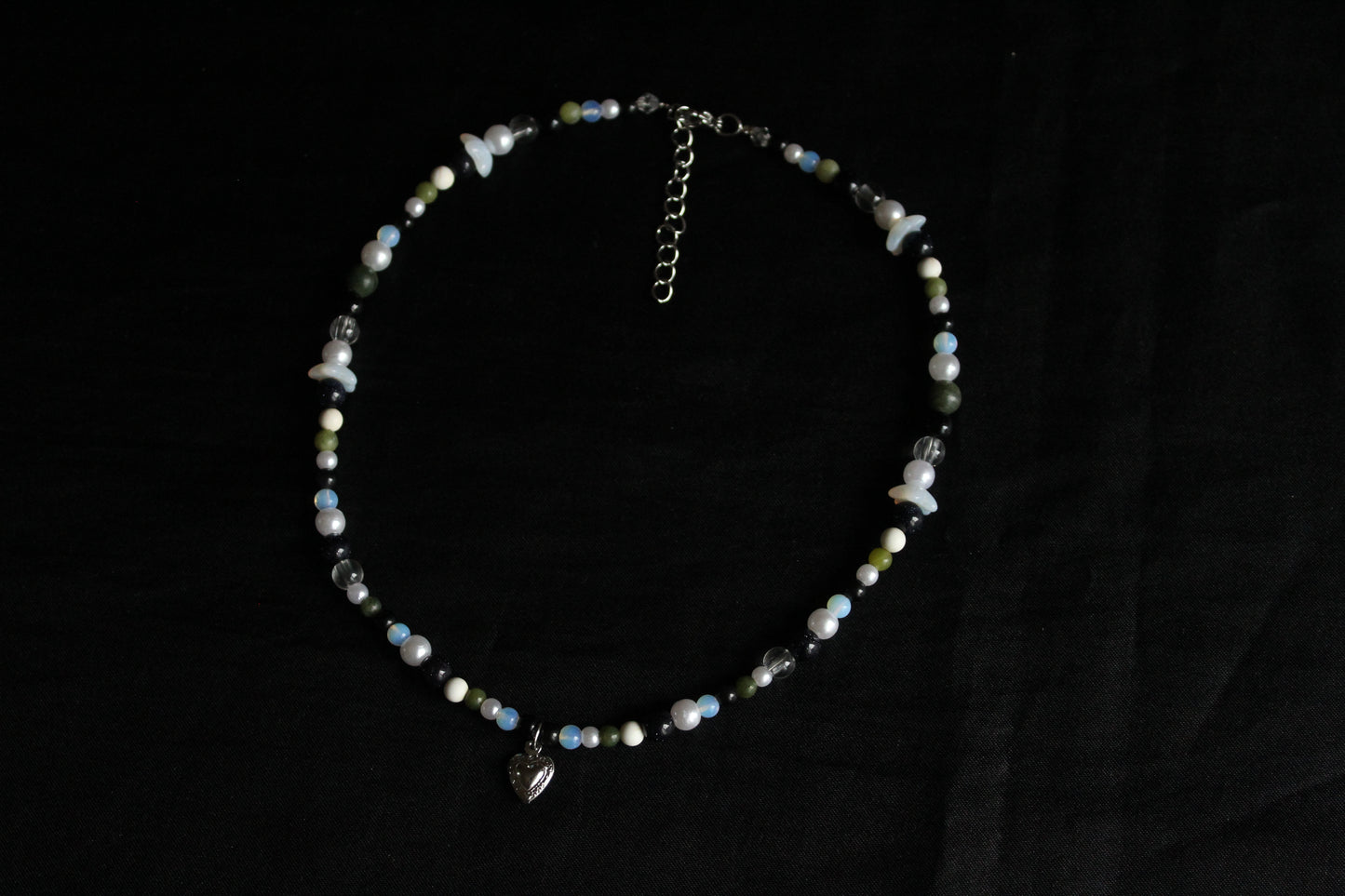 Handmade Secret Garden Heart Beaded Necklace | Waterproof Stainless Steel