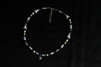 Handmade Secret Garden Heart Beaded Necklace | Waterproof Stainless Steel