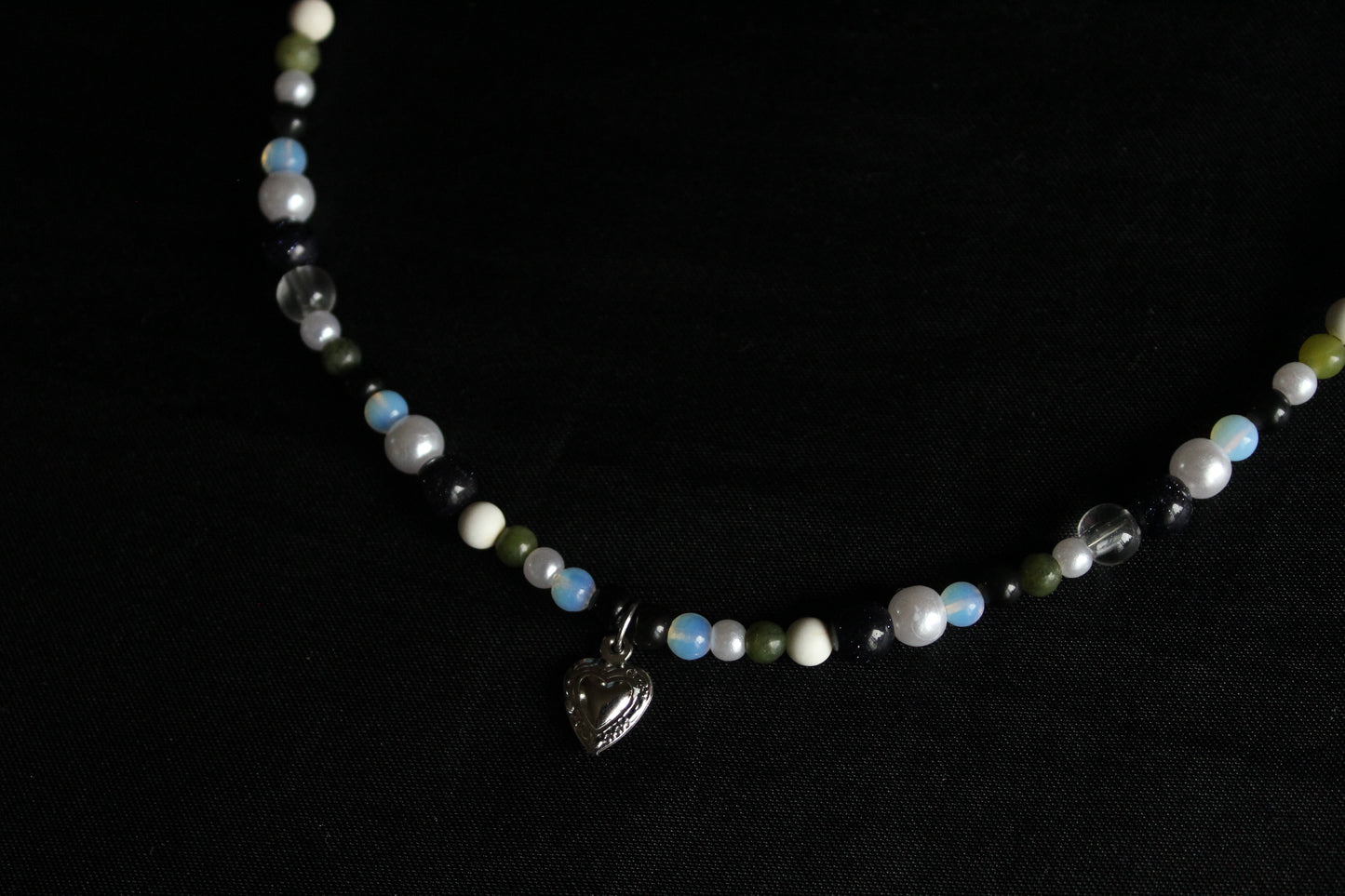 Handmade Secret Garden Heart Beaded Necklace | Waterproof Stainless Steel