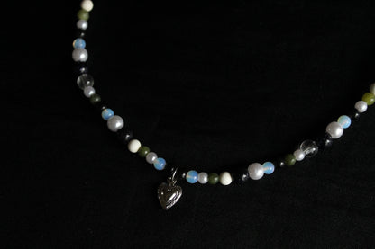Handmade Secret Garden Heart Beaded Necklace | Waterproof Stainless Steel